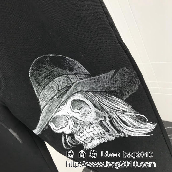 Y-3山本耀司 2018年秋冬季新款 褲腿品牌全新圖案骷髏印花 加絨男款休閒褲 ydi1755